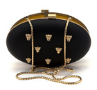 Thale Blanc❤️ 'adriann' Cheetah Black & Gold Leather Clutch  Shoulder Bag Italy