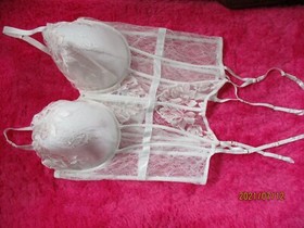ANN SUMMER UNDERWIRED IVORY BASQUE SUSPENDER "CAMEALIA" SIZE EXTRA LARGE D-E NWT