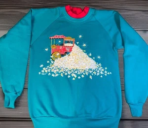 Vintage Sweatshirt 90's Morning Sun -Popcorn Pullover Sweatshirt, Y2K, - Picture 1 of 7