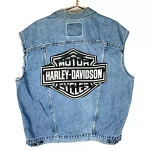 Vintage Levi’s Denim Jeansjacke 2XL blau helle Waschung gehackt 90er - Bild 1 von 9