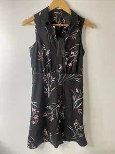 Tokito Black Floral SIZE 8 Above Knee Button Up Dress Brand NEW Wild Flower - Picture 1 of 14