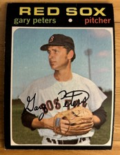 1971 Topps Gary Peters Card #225 Red Sox (AL Rookie Pitcher of Year, 1963) O/C