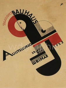 Exposición de Arte Bauhaus 1923 Vintage Publicidad Giclee Estampado en Lona 22X29 - Imagen 1 de 2