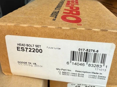 ES 72200 Felpro Set Cylinder Head Bolts for Ram Truck 1500 Jeep Grand Cherokee - Image 1 of 2