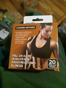 equate kinesiology tape, black, 20 pre-cut strips - Picture 1 of 2