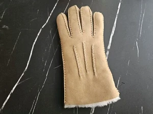 SINGLE RIGHT GLOVE ONLY UGG Men's Gloves Lined Tan Leather Genuine Fur NEW - Picture 1 of 3