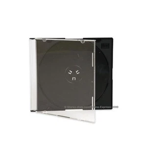 50 Slim 5.2mm Single Black CD Disc Storage Jewel Case - Picture 1 of 1