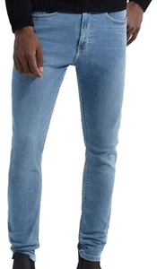 Zara Men Basic Skinny Jean AU 32 EUR 42 US 32 Mid Rise Faded Pockets Light Blue - Picture 1 of 14