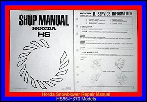 Honda Schneegebläse Reparaturhandbuch Kopie HS50 HS70 HS80 2-stufig Spur & Radantrieb - Bild 1 von 4