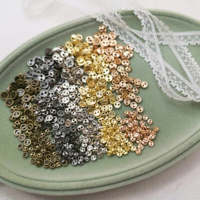 50Pcs Mini Buttons Metal Buckles Round for Dolls Clothing Sewing Accessories DIY - Image 1 of 4