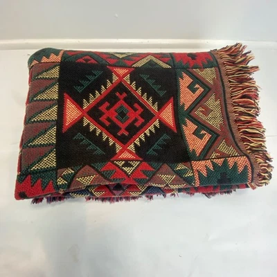 Manta Goodwin Weavers Southwestern 100 % algodón rojo azteca 69"x50" Foto 1 de 4