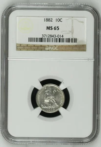 1882 Seated Liberty Dime NGC MS65 - Picture 1 of 4