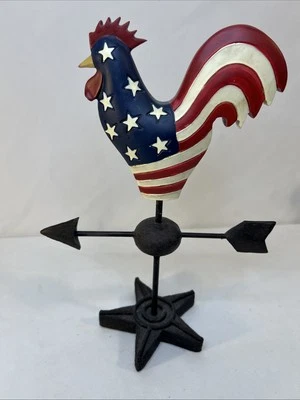 Patriotic Flag Rooster Weathervane Decor Tabletop - Image 1 of 4