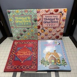 Vintage Holidays In Cross-Stitch Vanessa-Ann Collection 4 Book Lot 1985-1993 Oxmoor - Bild 1 von 19