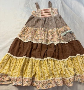 Matilda Jane Girls Arabella Rainbow Print Dress with Crochet Bodice Size 8 New - Picture 1 of 9