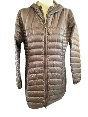 Eddie Bauer Coat Womans Large  Down Puffer Down Jacket Long Zip Hooded Outdoor  - Image 1 of 4