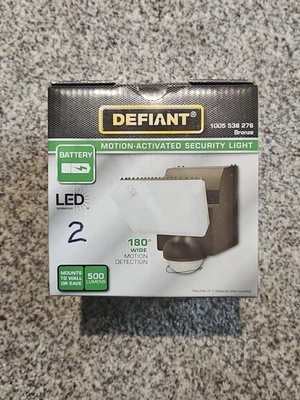 Defiant 180-Degree Battery Motion Sensor Outdoor LED Security Flood Light - Image 1 of 4