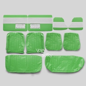 Vw upholstery seat cover door panel board light green white 1965-66 - Picture 1 of 3
