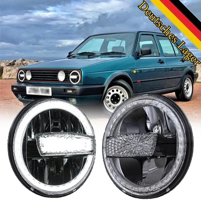 Paar 7 Zoll LED Scheinwerfer Plug&Play für VW Golf I II MK2 luce giornaliera E24 - Bild 1 von 4