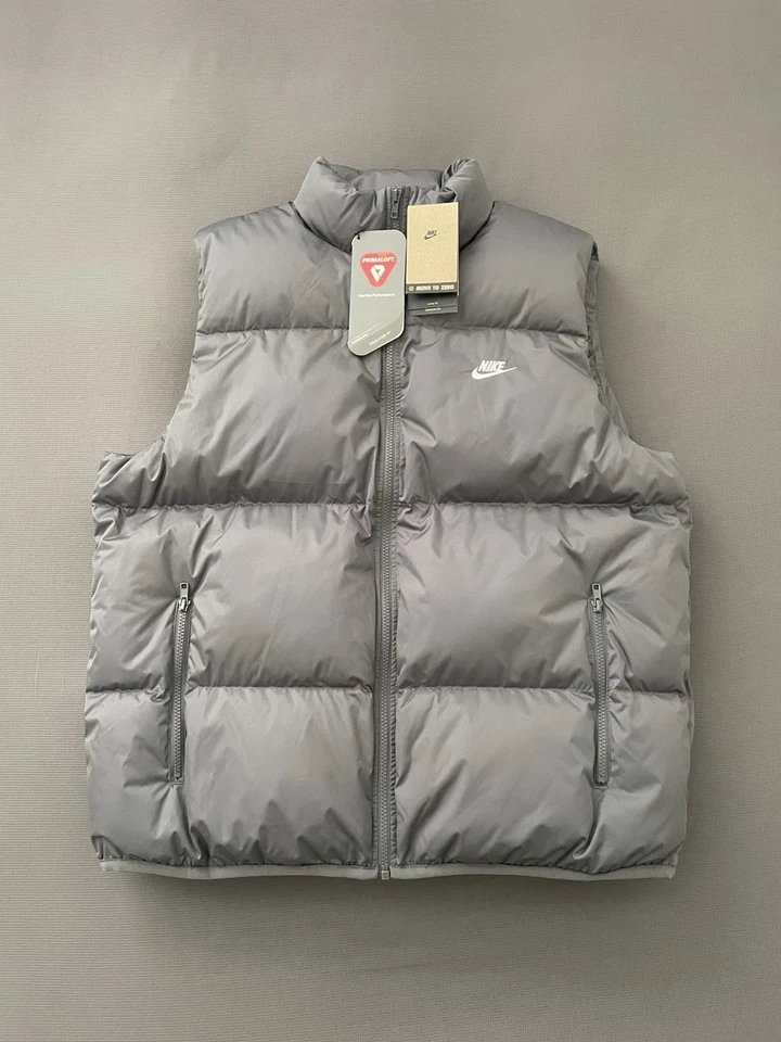 Nike Sportswear PrimaLoft Water-Repellent Puffer Vest Size XL Grey FB7373-068