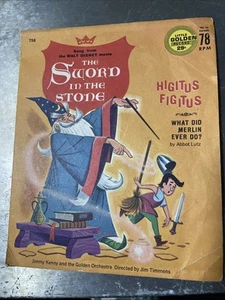 Disney 1963 Sword In The Stone #758 original YELLOW Little Golden Vinyl 78rpm - Picture 1 of 14