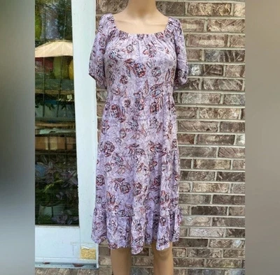 Vestido para mujer Maurice’s púrpura claro y rojo floral ajustado talla grande Foto 1 de 4