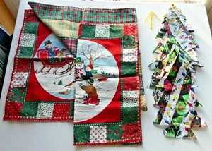 Lot 9 DIY Throw Pillows & Christmas Tree Ornaments Mix Christmas Fabric/Pieces - Picture 1 of 9