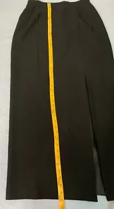 Vintage Long Pencil Skirt Size 6/8 Black Formal Side Slit Lined Petra Evening - Picture 1 of 8