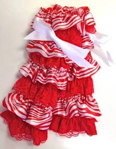 Red & White Zebra Satin & Lace Leg Warmers 11" Toddler Little Girls - Picture 1 of 1