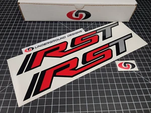 RST Decals (2pk) Rally Sport Truck Bedside Fender Stickers Fits Silverado Tahoe - Picture 1 of 6