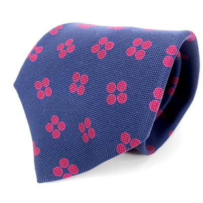 De colección J. Corbata Crew Hecha en EE. UU. Azul Oscuro con Punto Granate Geométrico 3.75" x 58" Foto 1 de 4