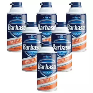 Barbasol Sensitive Skin Thick and Rich Shaving Cream for Men, 10 oz., Pack of 6 - Picture 1 of 8