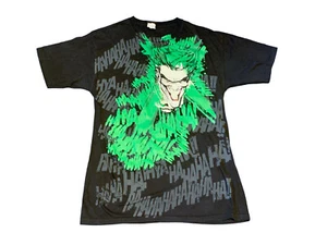 Vintage 90’s DC Comics Joker Laughing Shirt Batman Label Black Medium Clean - Bild 1 von 6