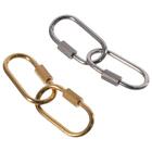 4Pcs Silver Cubic Zirconia Lock Stainless Steel Key Rings Screw Clip  Handbag