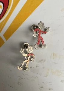 VINTAGE REDDY KILOWATT SCREW BACK DROP (4) EARRINGS 1950s - Picture 1 of 4