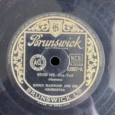 78 RPM WINGY MANNONE Send me- DUKE ELLINGTON Solitude- BRUNSWICK 02007 UK PRESS - Photo 1/4