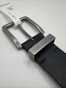 Belt Calvin Klein Men Jeans Pants S 30-32 Gray Buckle Black Brown 11KE020006 new - Picture 1 of 10