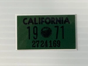 1971 California License Plate Registration Sticker, YOM, CA DMV show car - Picture 1 of 1