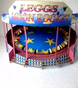 HO Scale Carnival Fair Ride: Moon Rocket Card Kit with LEDs You Build! 1st Ever! - Picture 1 of 9