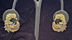 Vintage Heidi Daus (Original Color) For The Birds Small Peacock Earring - Picture 1 of 7