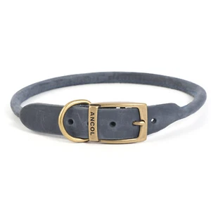 Ancol Dog Collar Leather Timberwolf Round Collar or separate Matching Lead - Picture 1 of 34