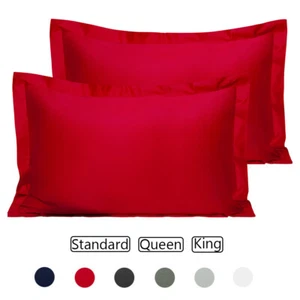 2-Pack 500TC Cotton Pillow Shams Cushion Cover Standard Queen King Pillowcases - Picture 1 of 21