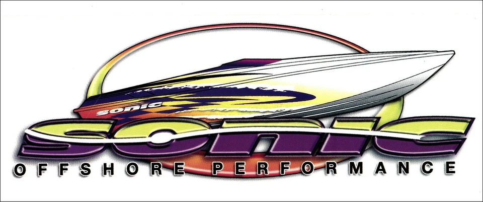AGNEW GRAPHICS Sonic, Boat, Powerboat, Offshore, Performance, Man Cave, Garage Banner 2