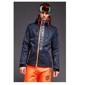 Superdry Snow Ski Edition Super G Multi Jacket in Black and Orange 2XL - Picture 1 of 16