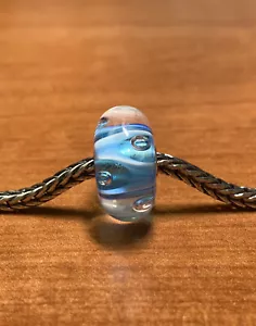 Authentic Trollbeads Jumbo Unique Ooak Bead Blue Bubbles #128 - Picture 1 of 11