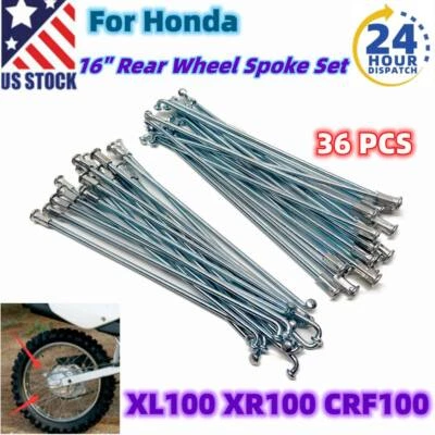 16" Rear Wheel Spoke Set For Honda 1979-Up CRF100 CRF100F XL100 97338-42137-K0 - Image 1 of 4