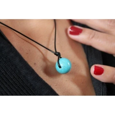 Halskette Türkis Türkiskette Anhänger Schutz für bessere Kommunikation - Bild 1 von 4