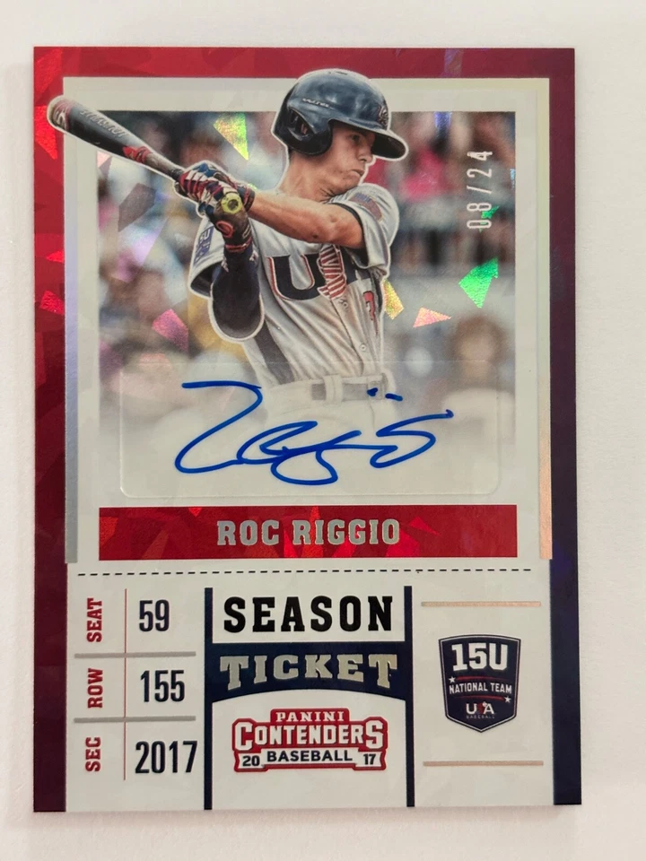 2017 Panini Elite Extra Edition Roc RIGGIO USA CRACKED ICE AUTO 8/24 - Image 1 of 1