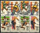 Usa Stamps: 1984 Summer Olympics  28C. Air Mail Block Of 8. Used Off Paper