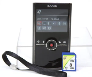Kodak Zi8 1080P HD Pocket Video Camera Camcorder W/ 8GB SD Card & Battery Black - Picture 1 of 9